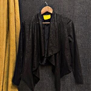 Vintage Aaron Ashe Draped Silk Waterfall Jacket Blazer Avant Garde XS Made In 🇺🇸